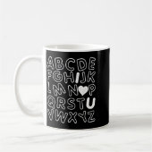 Abc I Love You Alphabet Teachers Day Valentines Da コーヒーマグカップ (左)