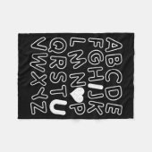Abc I Love You Alphabet Teachers Day Valentines Da フリースブランケット (正面(横))