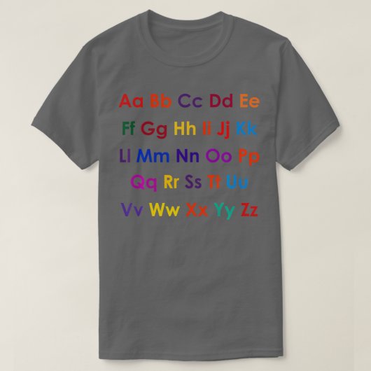 ABC learning Alphabet Tシャツ (デザイン正面)
