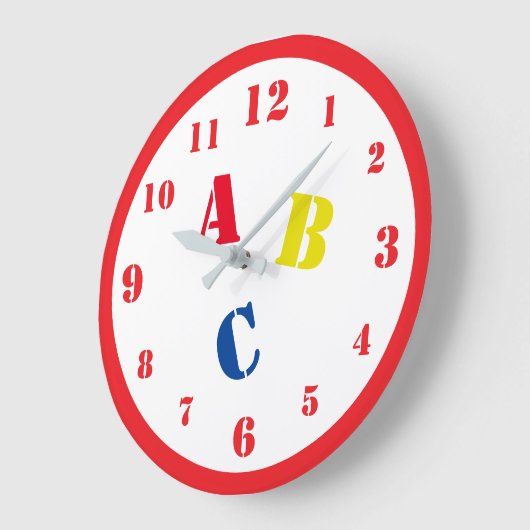 ABC Nursery Acrylic Wall Clock ラージ壁時計 (傾斜)