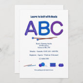 ABC of編み物招待状 招待状 (正面/裏面)