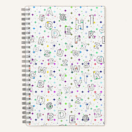 ABC on Starry Background – プラクティス(5.5"x8.5") ノートブック