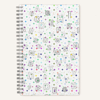 ABC on Starry Background – プラクティス(5.5"x8.5") ノートブック