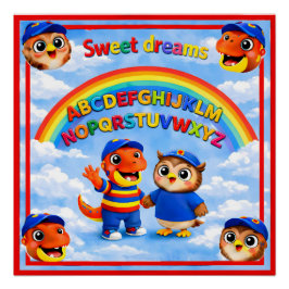 ABC rainbow sweet dreams poster for toddlers and k ポスター