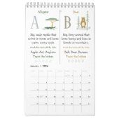 ABC Wild Animal Alphabet Kids Educational Calendar カレンダー (1月 2026)
