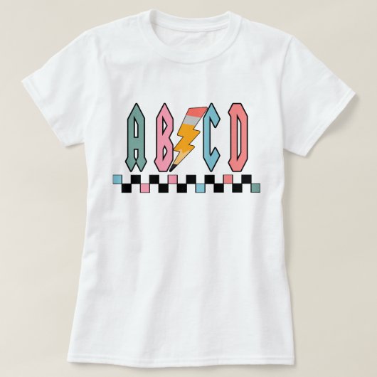 Abcd先生Tシャツ、先生への感謝ギフト、 Tシャツ (デザイン正面)