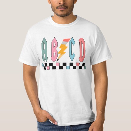 Abcd先生Tシャツ、先生への感謝ギフト、 Tシャツ (正面)