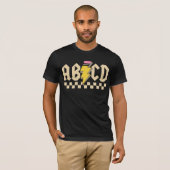 abcd先生Tシャツ、ACDCシャツパロディーTシャツ Tシャツ (正面フル)