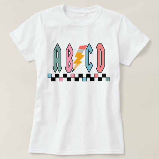 Abcd教師Tシャツ、教師感謝ギフト、Kin Tシャツ (デザイン正面)