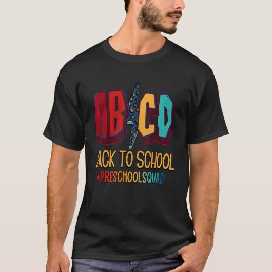 Abcd バックトゥスクール 就学前教育の先生 tシャツ (正面)