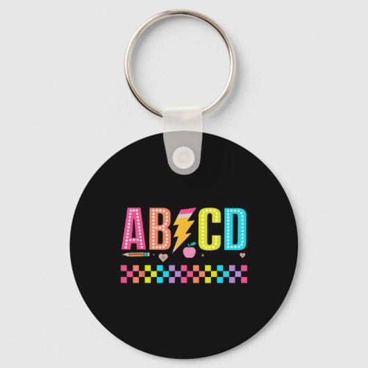 Abcd バックトゥスクールTシャツ キーホルダー (正面)