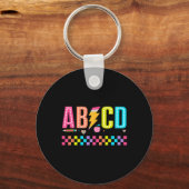 Abcd バックトゥスクールTシャツ キーホルダー (正面)