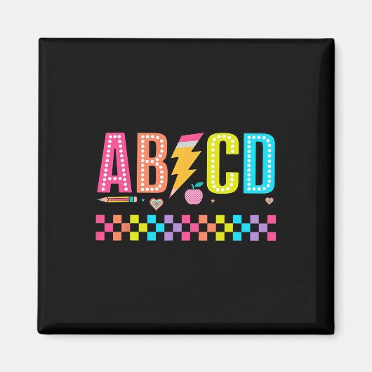 Abcd バックトゥスクールTシャツ マグネット (正面)