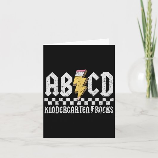 Abcd 幼稚園ロック 鉛筆 ライトニング 教師たち カード (正面)