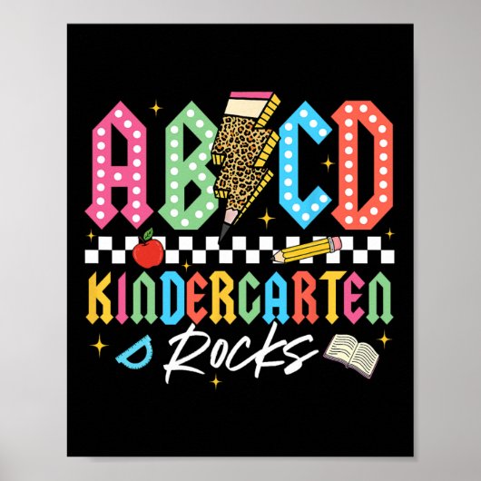 Abcd 幼稚園 Rocks 鉛筆 稲妻 先生 ポスター (正面)