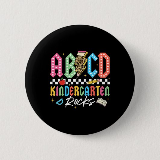 Abcd 幼稚園 Rocks 鉛筆 稲妻 先生 缶バッジ (正面)