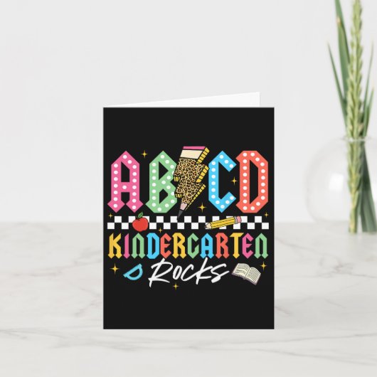 Abcd 幼稚園 Rocks 鉛筆 稲妻 Teachers カード (正面)