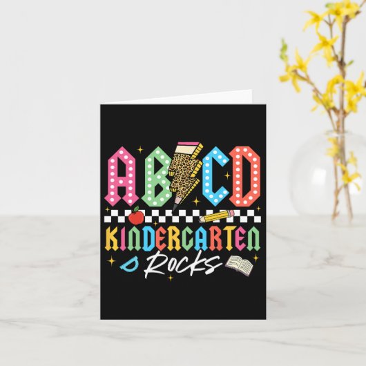 Abcd 幼稚園 Rocks 鉛筆 稲妻 Teachers カード (黄色い花)