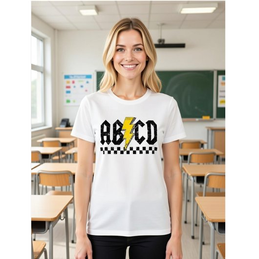 ABCD 鉛筆 ライトニング - バックトゥスクール 先生 Tシャツ