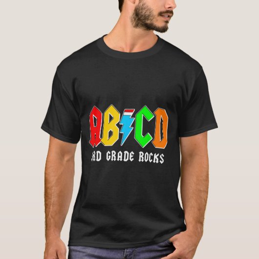 Abcd 3年生 ロックス男子 転入 転校 先生 tシャツ (正面)