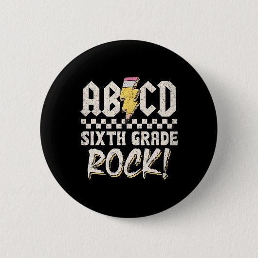Abcd 6年生 ロック バックトゥスクール 最初の登校日 缶バッジ (正面)