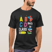 Abcd Back In Class Cute Back To School Teacher Stu Tシャツ (正面)