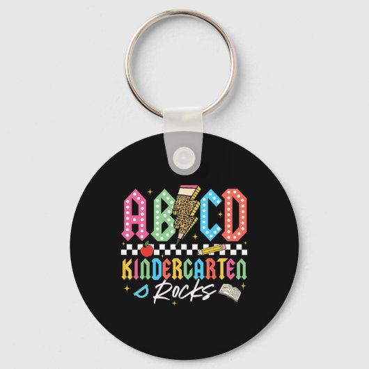 Abcd Kindergarten Rocks Pencil Lightning Teachers  キーホルダー (正面)