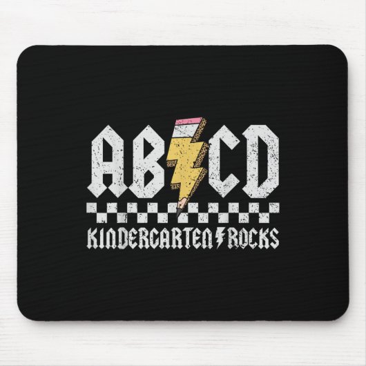 Abcd Kindergarten Rocks Pencil Lightning Teachers  マウスパッド (正面)