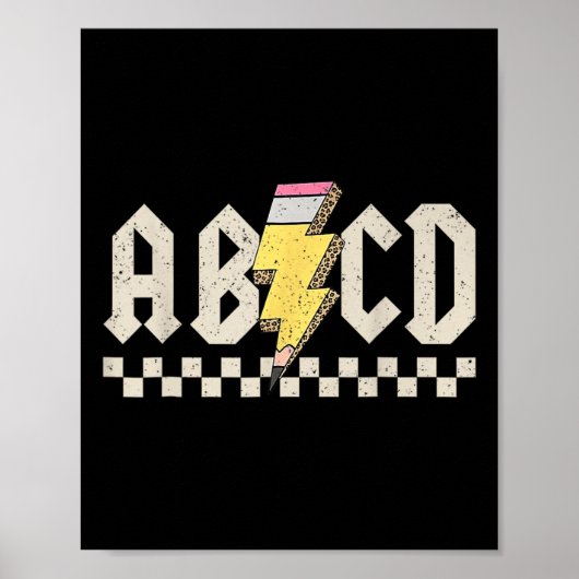 Abcd Pencil Lightning Bolt Back To School Teachers ポスター (正面)