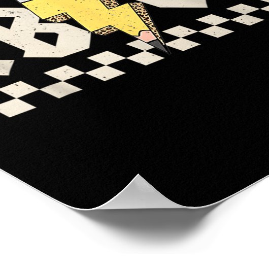 Abcd Pencil Lightning Bolt Teacher Back To School  ポスター (角)