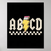 Abcd Pencil Lightning Bolt Teacher Back To School  ポスター (正面)