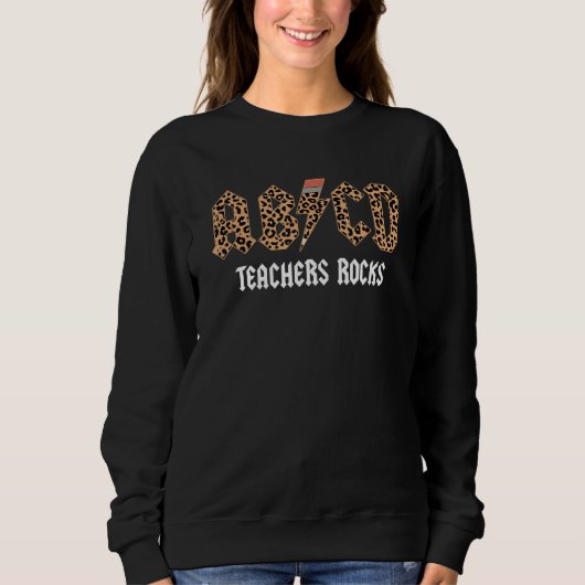 ABCD Rocks Teachers Back To School Leopard Student スウェットシャツ (正面)