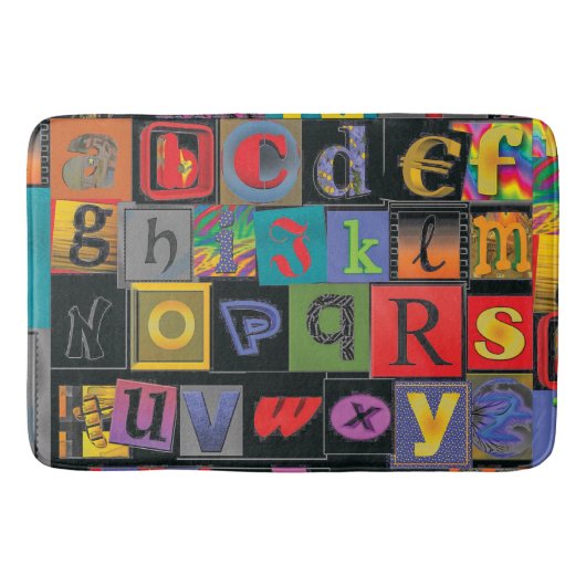 ABCDEFG —フォントのアルファベット バスマット (正面)