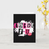 Abcdefu レトロ 面白い ハート バレンタインデー カード (黄色い花)