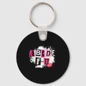 Abcdefu Retro Funny Heart Valentine's Day  キーホルダー (正面)