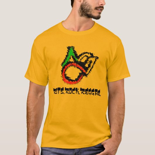 abclogoラスタ、Roots.Rock.Reggae. Tシャツ (正面)