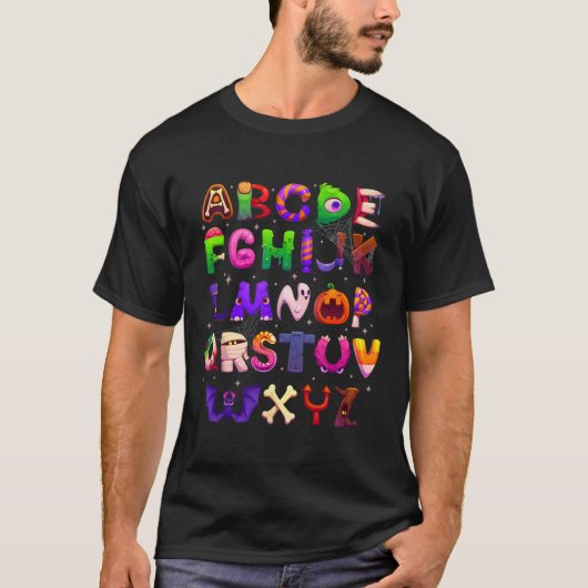 Abcsの学幼稚園先生面白いハロウィーン Tシャツ (正面)