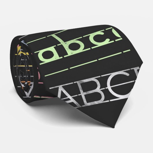 ABCsアルファベットパターンデザインメンズ ネクタイ (ロール)