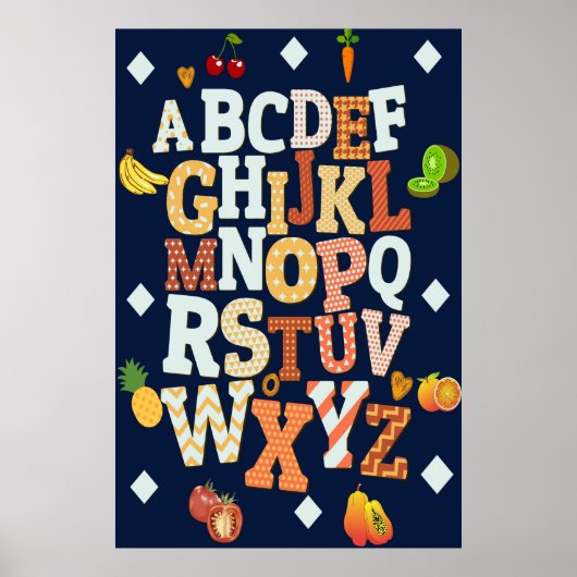 ABCsアルファベットホームスクール教室のグラフポスター ポスター (正面)