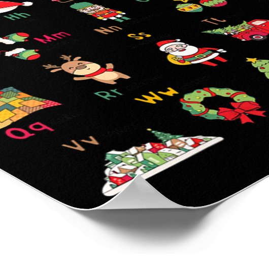 Abcs Learning Kindergarten Teacher Christmas Light ポスター (角)