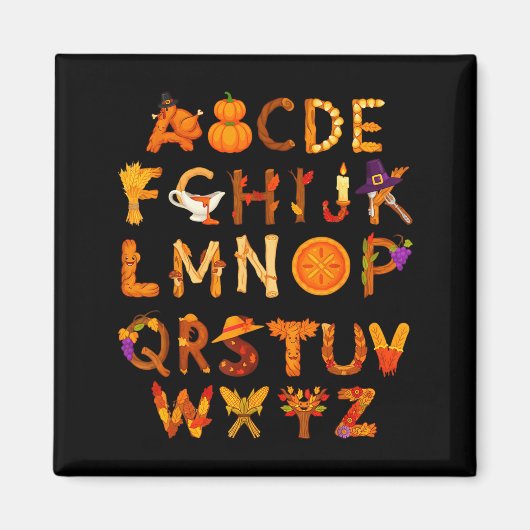 Abcs Learning Kindergarten Teacher Thanksgiving Al マグネット (正面)
