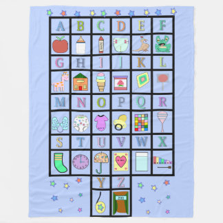 ABDLのアルファベットのblueblanket |の大人のベビー| Baby4life フリースブランケット