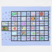 ABDLのアルファベットのblueblanket |の大人のベビー| Baby4life フリースブランケット (正面(横))