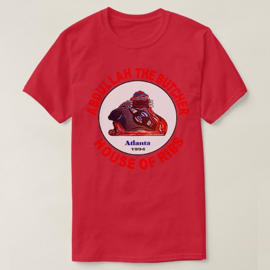 Abdullah the Butcher House of RIbs Food 中国の At Tシャツ (デザイン正面)