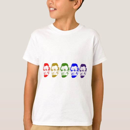Abeカラフルなリンカーンの抽象美術 Tシャツ (正面)