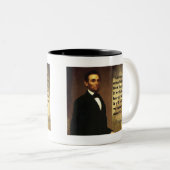 Abeリンカーンの引用文"アメリカ決してありません… "は ツートーンマグカップ (正面右)
