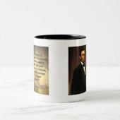 Abeリンカーンの引用文"アメリカ決してありません… "は ツートーンマグカップ (中央)