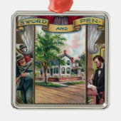 Abeリンカーンスプリングフィールドの家のヴィンテージ メタルオーナメント (正面)