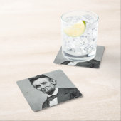 Abeリンカーン1のポートレート スクエアペーパーコースター (インサイチュ)
