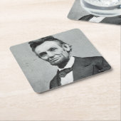 Abeリンカーン1のポートレート スクエアペーパーコースター (アングル)